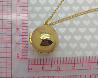 ★VINTAGE HOLLYWOOD★送料込★ Round Ball Lock Long Necklace Retro Round Wood Piece Necklace Vintage long Beaded Bohemia
