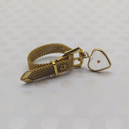 Vintage Retro Gold Tone Adjustable Mesh Belt Buckle Garter  display picture 3