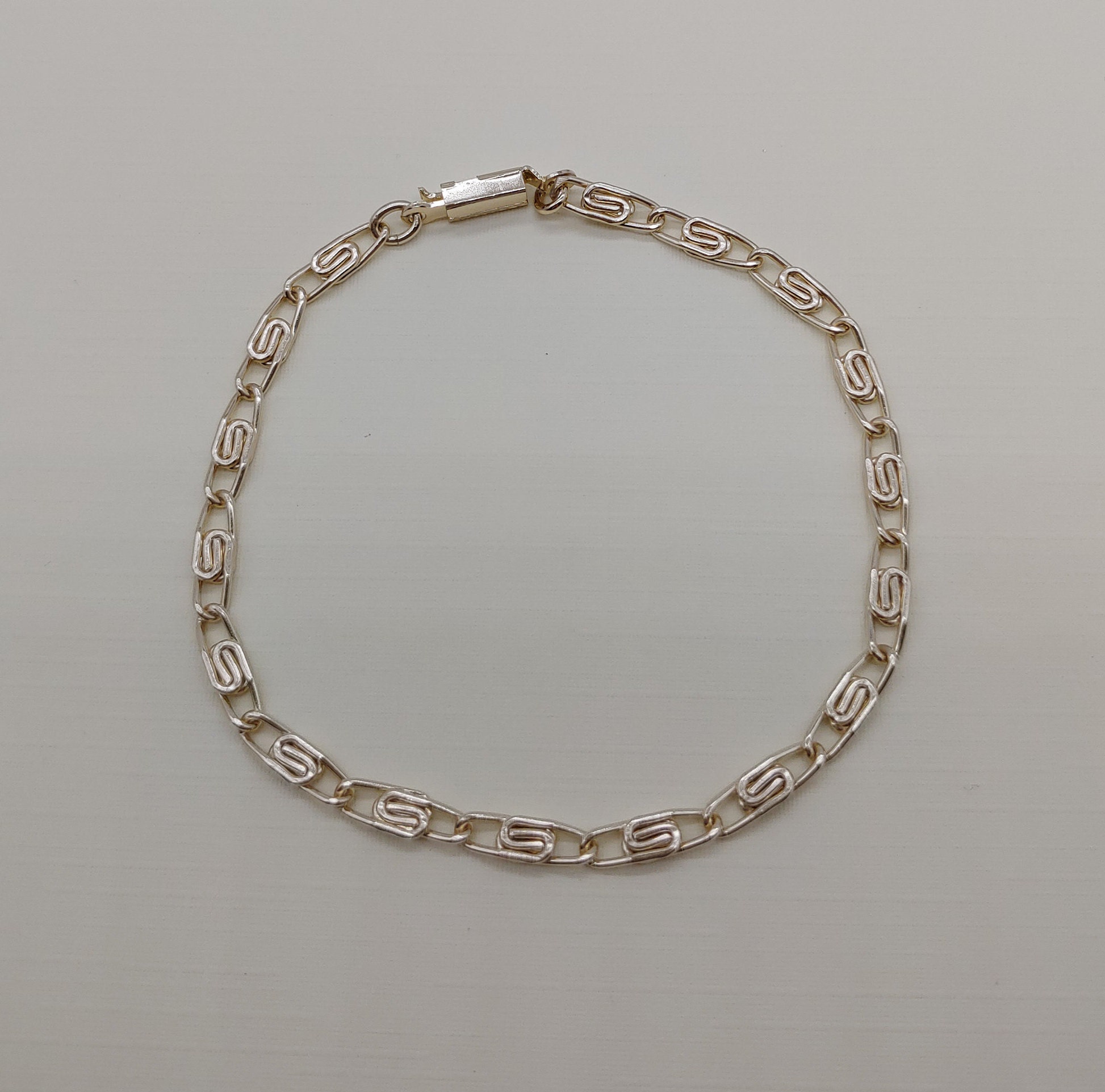 Silver Link Bracelet 5x7 mm Oval Semi Mount Bracelet Setting