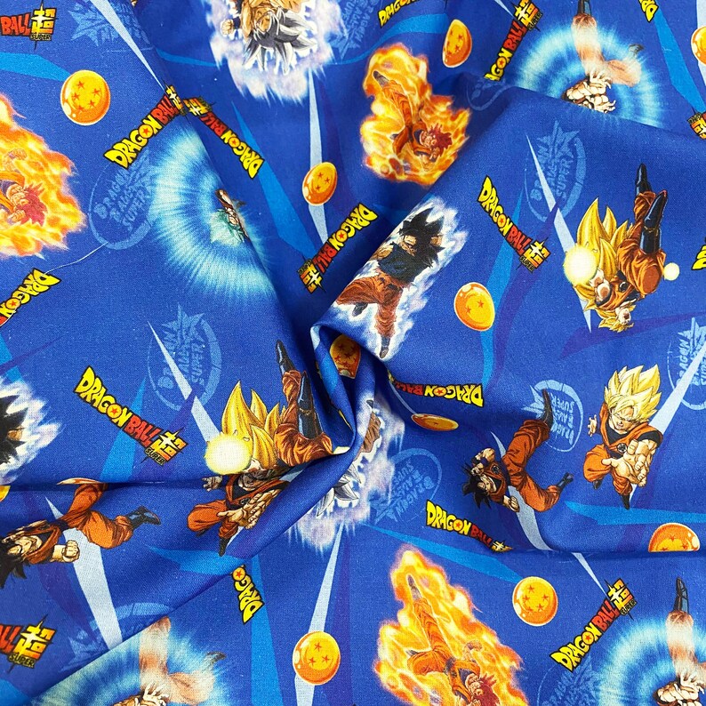 Dragon Ball Z Blue Fabric Etsy