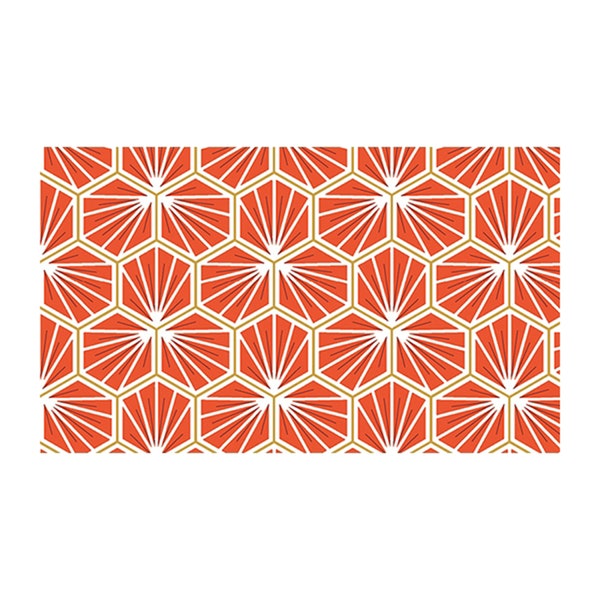 Tissu coton géométrique orange