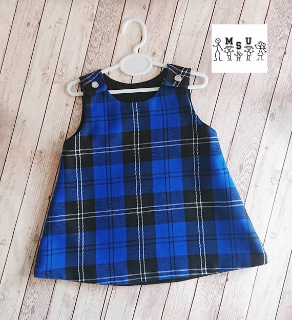 blue tartan pinafore