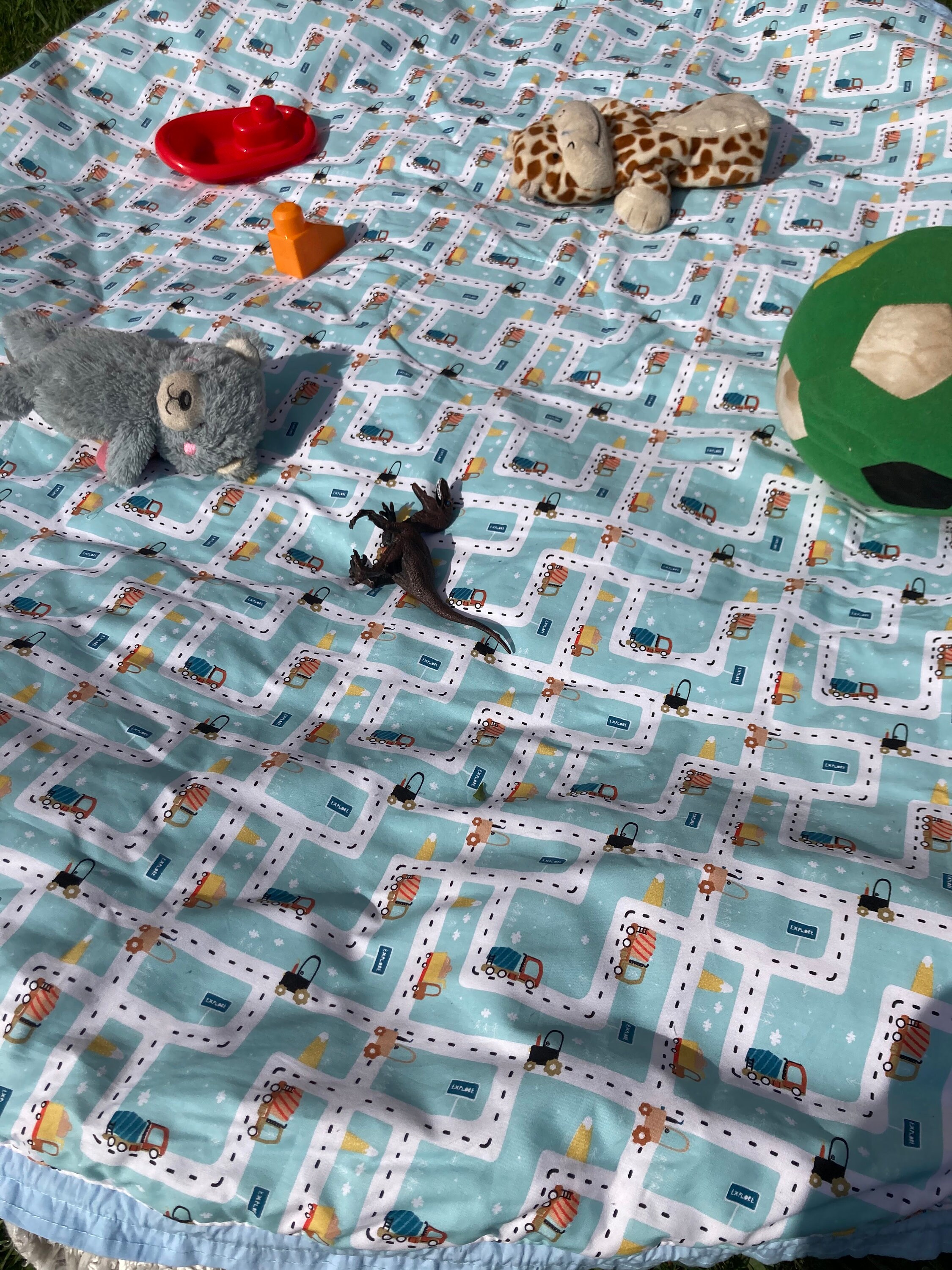 Drawstring car play mat toy storage mat tummy time mat baby Etsy