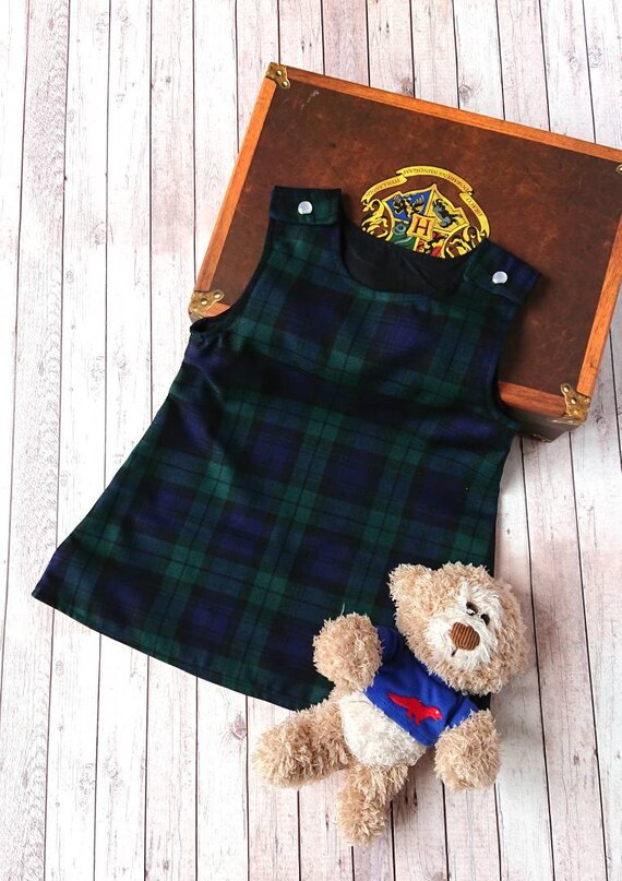 baby girl green tartan dress