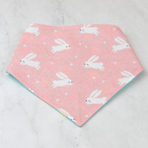 Easter Dog Bandana, Easter Bunny Dog Bandana, Spring Dog Bandana, Bandanas For Dogs, Pink Dog Bandana, Over the Collar, Tie on or Snap on