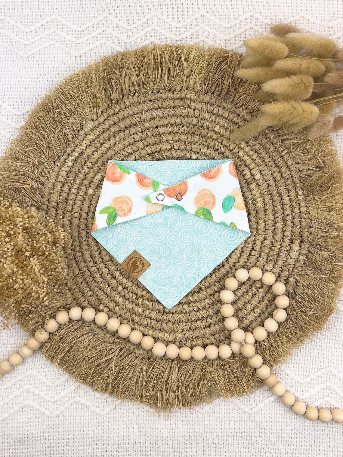 Peaches Dog Bandana Peachy Fruit Spring Over the Collar Etsy