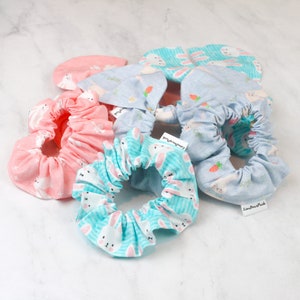 Easter Scrunchies Pack, Bunny Scrunchies Hair Tie, Bow Scrunchie Set, Ponytail Scrunchies Set, Bunny Ears Scrunchie, Scrunchie With Tai