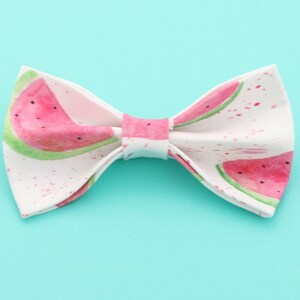 Watermelon Dog Bow Tie, Tropical Fruit Dog Bowtie, Summer Dog Bow, Spring Bow tie, Dog Accessories, Dog Bowtie Collar, Bow Tie with Elastic
