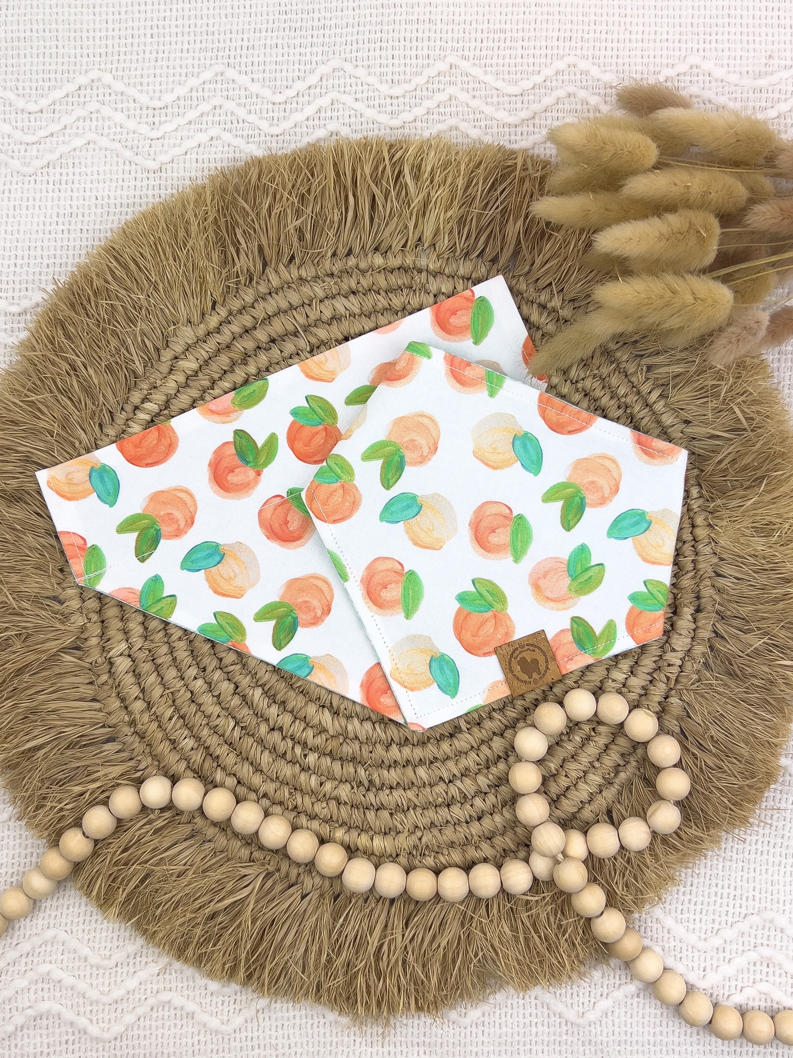 Peaches Dog Bandana Peachy Fruit Spring Over the Collar Etsy