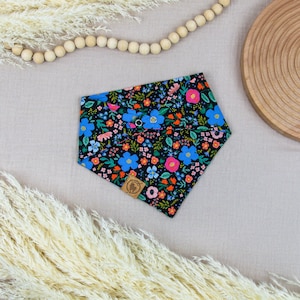 Rifle Paper Co Dog Bandana Boho, Spring Dog Bandana, Floral Dog Bandana Summer, Rose Dog Bandana Flower, Over the Collar, Tie on or Snap on