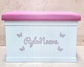 Personalised Toy Box Blanket Box Toy Storage Foam Seat Toy Trunk Toy Chest Toy Box for Girls Toy Box for Boys Nursery Decor