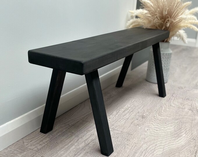 Black Rustic Wooden Indoor Bench Seat Hallway Bench Hallway Etsy UK