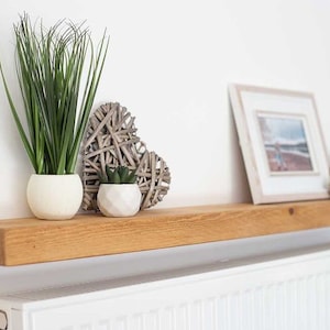 Rustic Floating Narrow Shelf, 11cm Deep x 5cm Thick, Chunky Shelf, Wooden Shelving