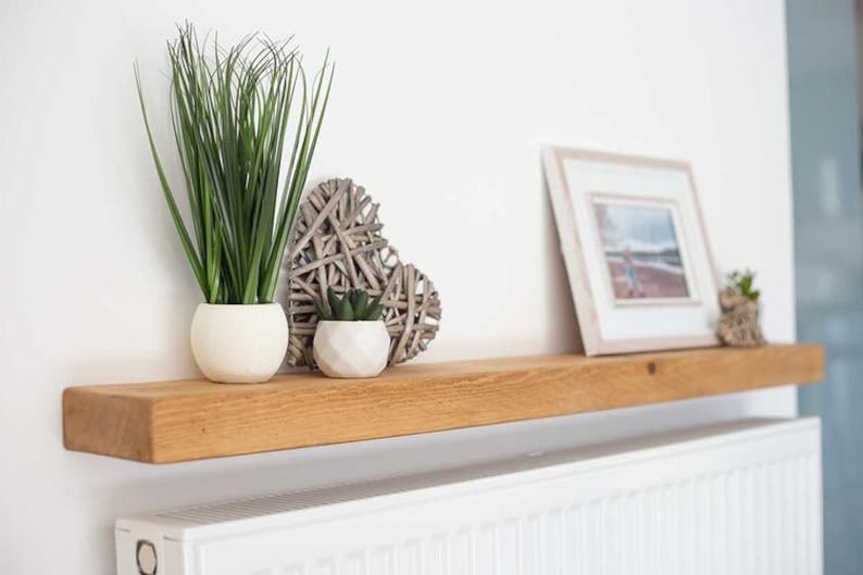 Rustic Chunky Wooden Floating Radiator Shelf 11cm Deep x 5cm Etsy