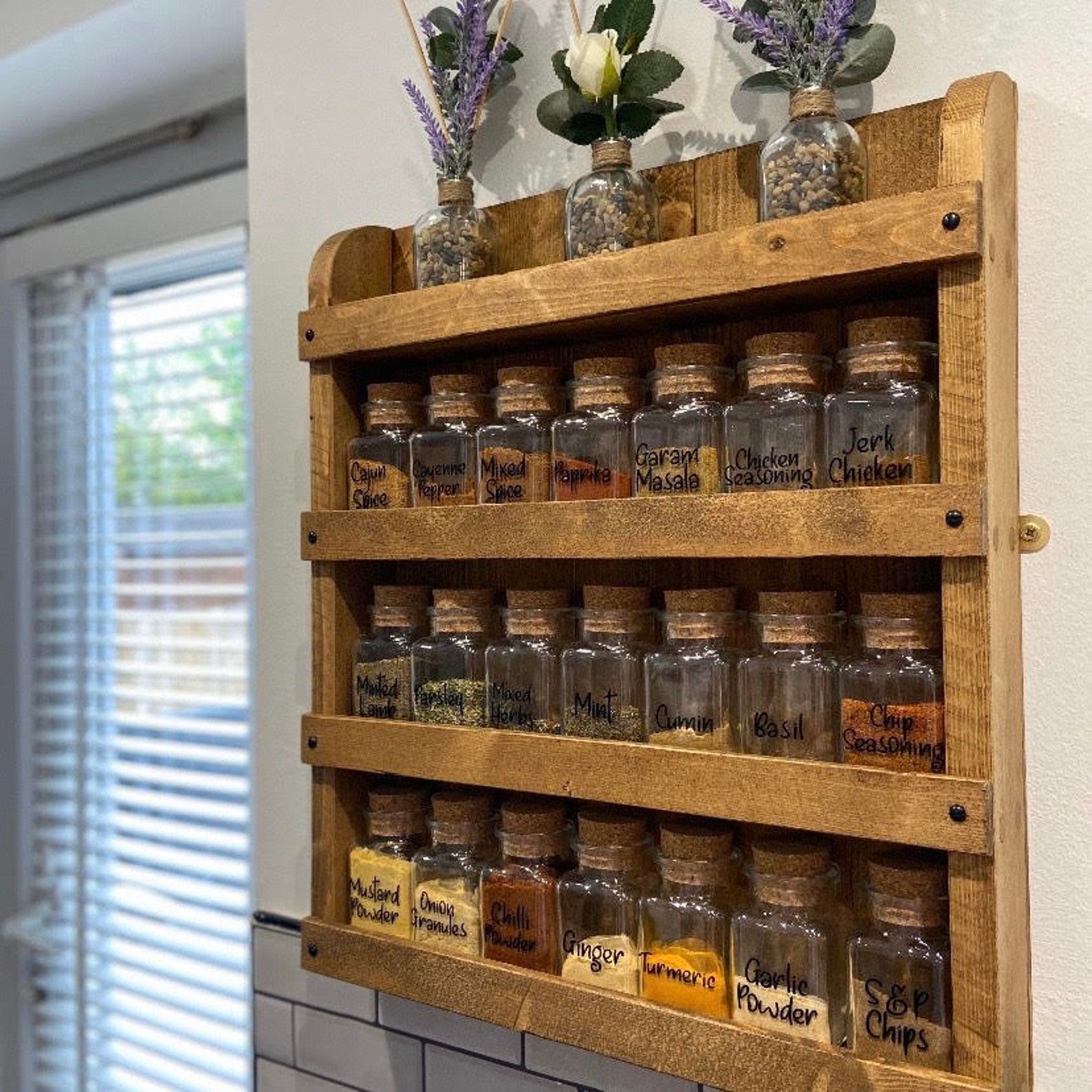 Rustic Spice Rack Wooden Spice Rack Wall Mounted Spice Rack Etsy Denmark