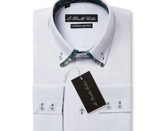 Men’s Shirt Smart Casual Formal Double Collar Longsleeve - Oxford Edition