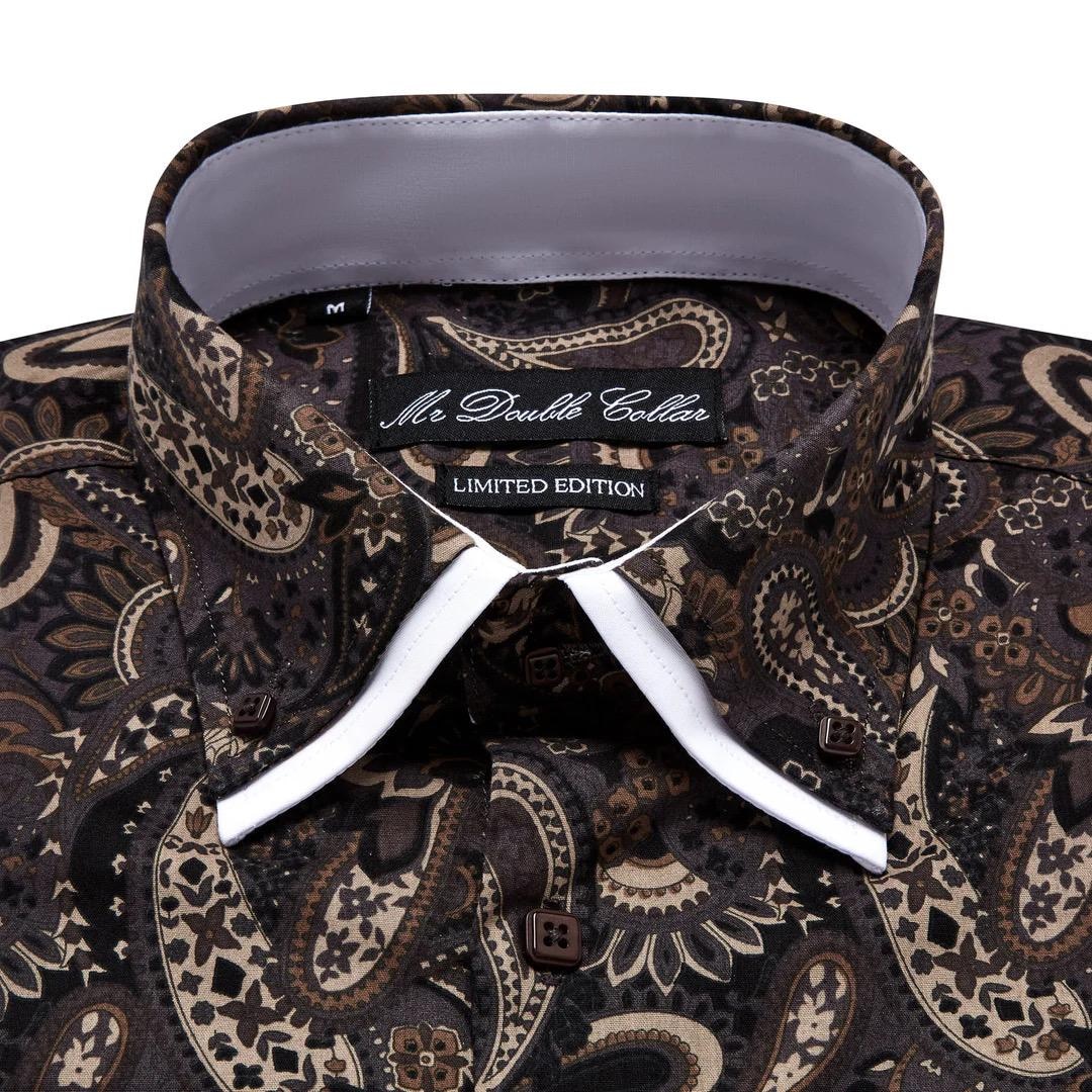 black paisley dress shirt Ultra-stylish Black Paisley Dress Shirt | Modern Men's Fashion Shirt
