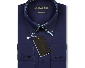 Camisa de Hombre Smart Casual Formal Doble Cuello Manga Larga - Edición Oxford