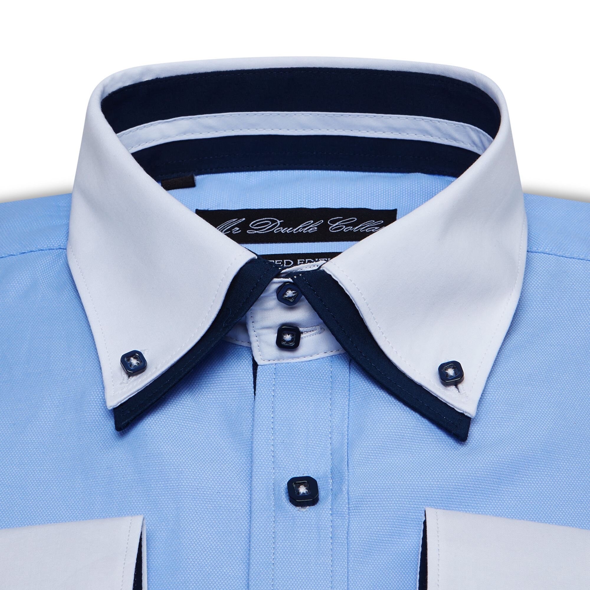 Mens Shirt Smart Casual Formal Double Collar Longsleeve - Etsy
