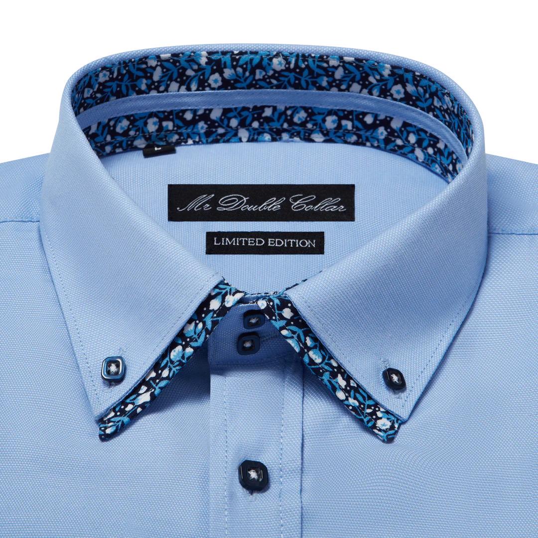 Men's Italian Design Hand Made Smart Oxford Paisley Double Collar