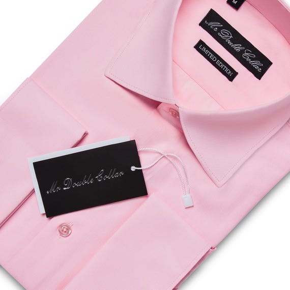 Camicia Uomo MrDoubleCollar Oxford Paisley Rosa, Doppio Colletto, Manica Lunga, Design Italiano, Taglie Da M A XXL - 2