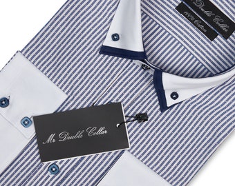 Men’s Shirt Smart Casual Formal Double Collar Longsleeve - Oxford Edition