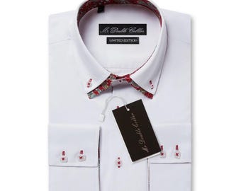 Men’s Shirt Smart Formal Casual Double Collar Longsleeve