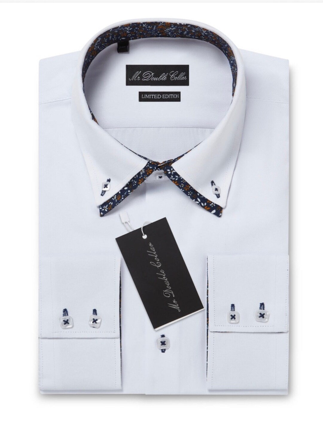 Chemise Oxford blanche élégante au design italien pour homme en