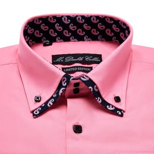Chemise noire à imprimé cachemire au design italien pour homme avec double col en édition limitée
