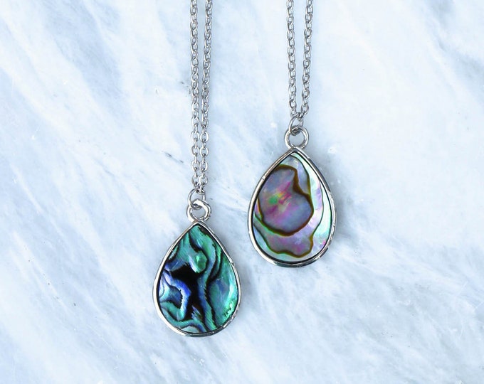 Abalone Shell necklace, Abalone pendant, Abalone drop necklace, colourfull abalone, Paua shell jewelry, Abalone choker, Sea Shell necklace