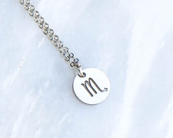 Scorpio Zodiac Necklace: Stainless Steel Constellation Jewelry