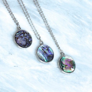 Abalone Shell necklace, Abalone pendant, Abalone drop necklace, colourful abalone, Paua shell jewelry, Abalone choker, Sea Shell necklace.