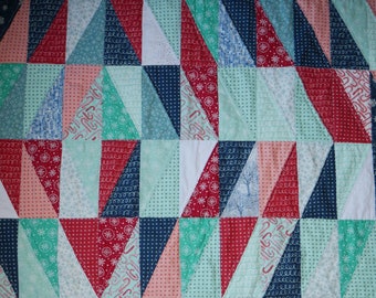 Half Rectangle Triangle Quilt Pattern - Sensation Quilt - Modern Diamond Quilt