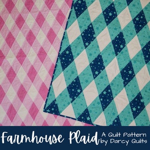 Gingham Quilt Pattern - Farmhouse Plaid Quilt Pattern - Diamond Plaid Pattern - Buffalo Check Quilt Pattern