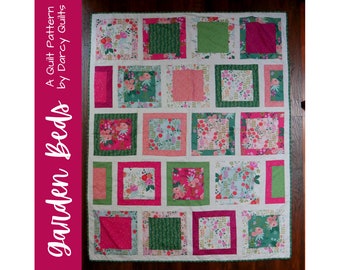 Easy Beginner Quilt Pattern, Big Blocks Quilt Pattern, PDF Instant Download, Bed Quilt Pattern, Baby Quilt Pattern