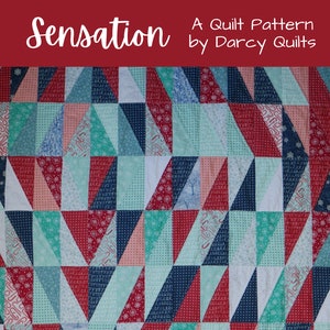Half Rectangle Triangle Quilt Pattern - Sensation Quilt - Modern Diamond Quilt