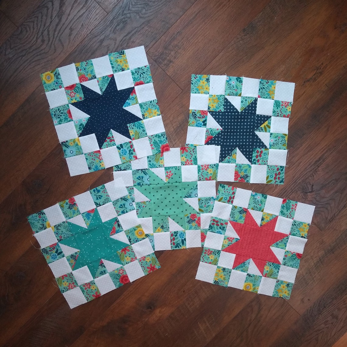 Checkered Stars Quilt Pattern - Modern PDF Quilt Block Pattern ...