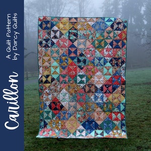 Half Square Triangle Quilt Patterns, Easy Digital Patterns, Broken Dishes Quilt Pattern, Patchwork Quilting, Quilting Gifts for Quilters