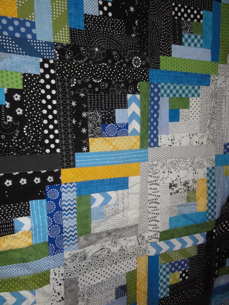 Modern Log Cabin Quilt Patterns in 4 Sizes, Log Cabins Home Decor, Bed Quilts Patterns, Queen