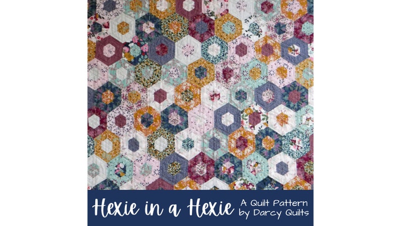 Hexagon Quilt Patterns, Easy Modern Quilt Patterns, Hexie Block Quilt Pattern, Digital Gifts for Her, Gifts for Quilters image 1