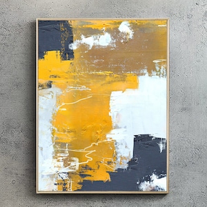Orange Yellow Abstract Painting: Modern Canvas Art (Accept any size)