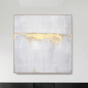 Large Abstract Painting On Canvas,Beige Painting Gold Painting Abstract Painting,Sunrise Landscape Painting,Ocean Art,Wall Art Office Decor image 3