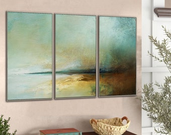 Original Large Ocean Canvas Painting,Landscape Abstract Painting,Large Sky Sea Painting,Beach Texture Painting,Wall Painting For Living Room