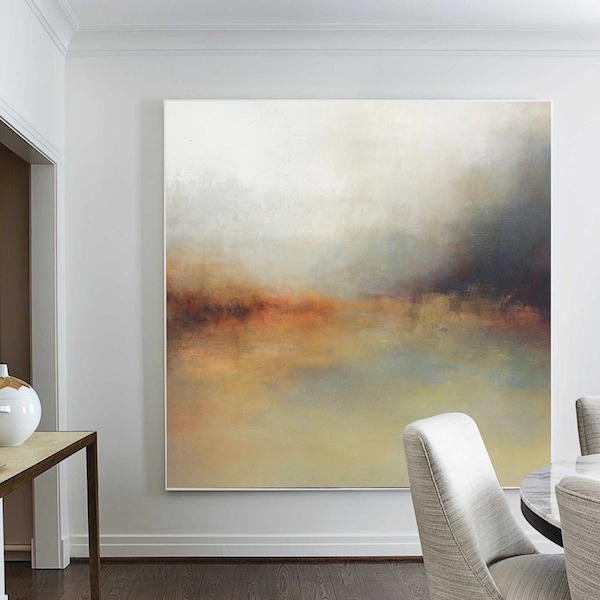 Large Abstract Painting,Sky Abstract Oil Painting,Skyline Oil Painting Artwork,Original Sky Art Oil Painting,Large Canvas Oil Painting