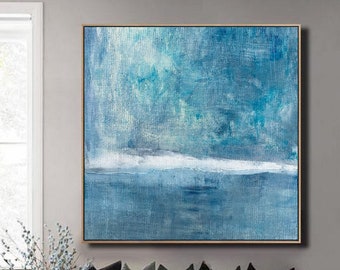 Large Wall Sky Abstract Art Painting,Large Sky And Sea Oil Painting,Sea Canvas Painting,Sky Landscape Painting,Sea Level Landscape Painting