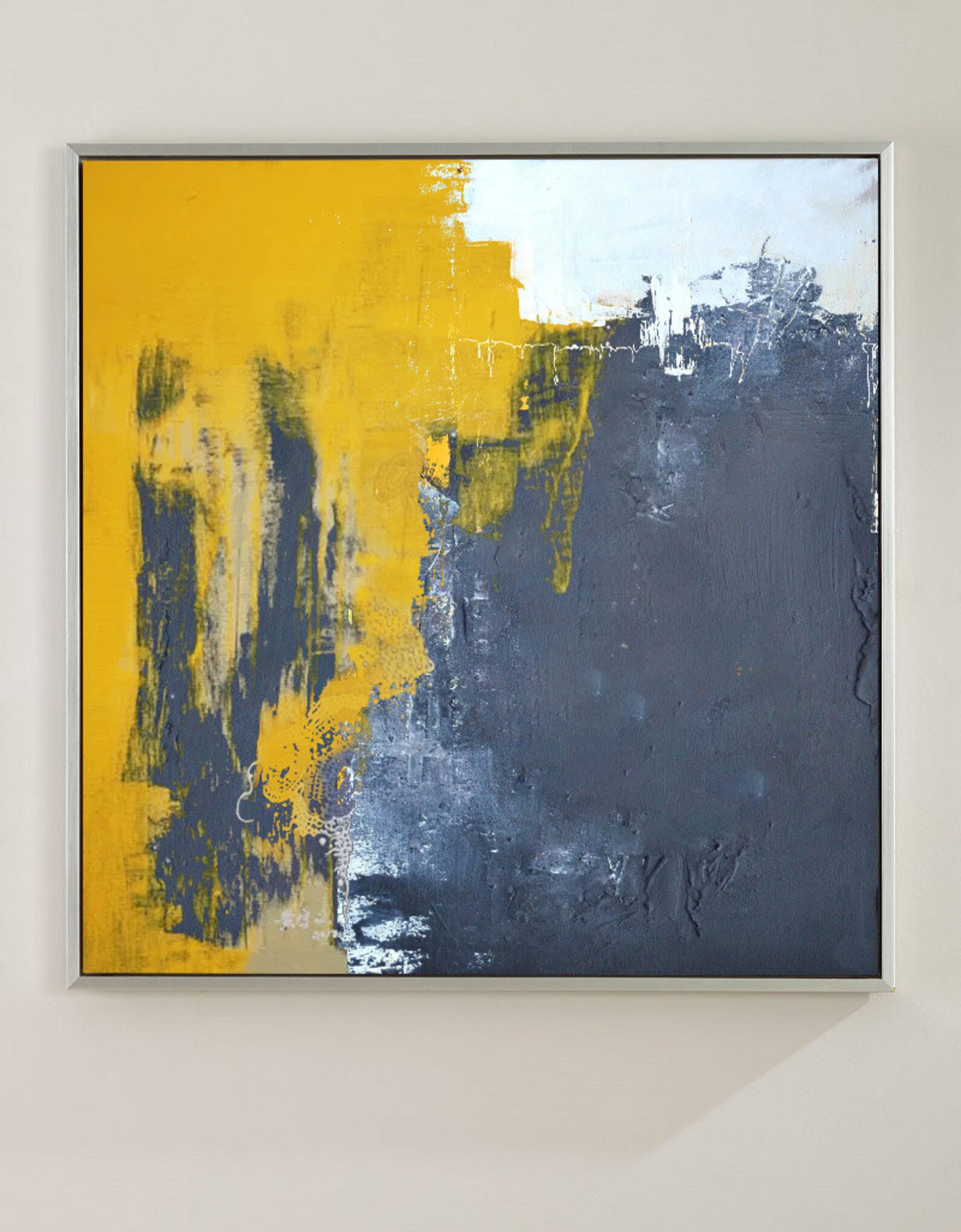 Very Large Abstract Paintings on Canvasyellow Abstract Canvas Etsy