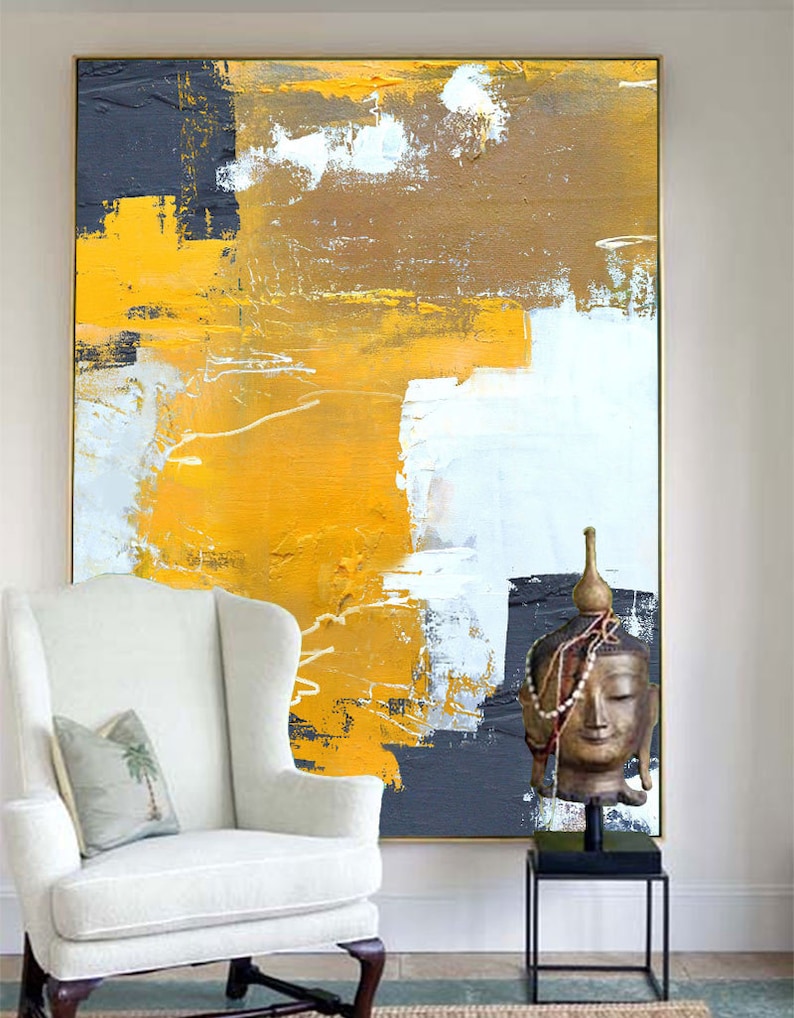 Original Orange Yellow Abstract Paintingabstract Painting Etsy