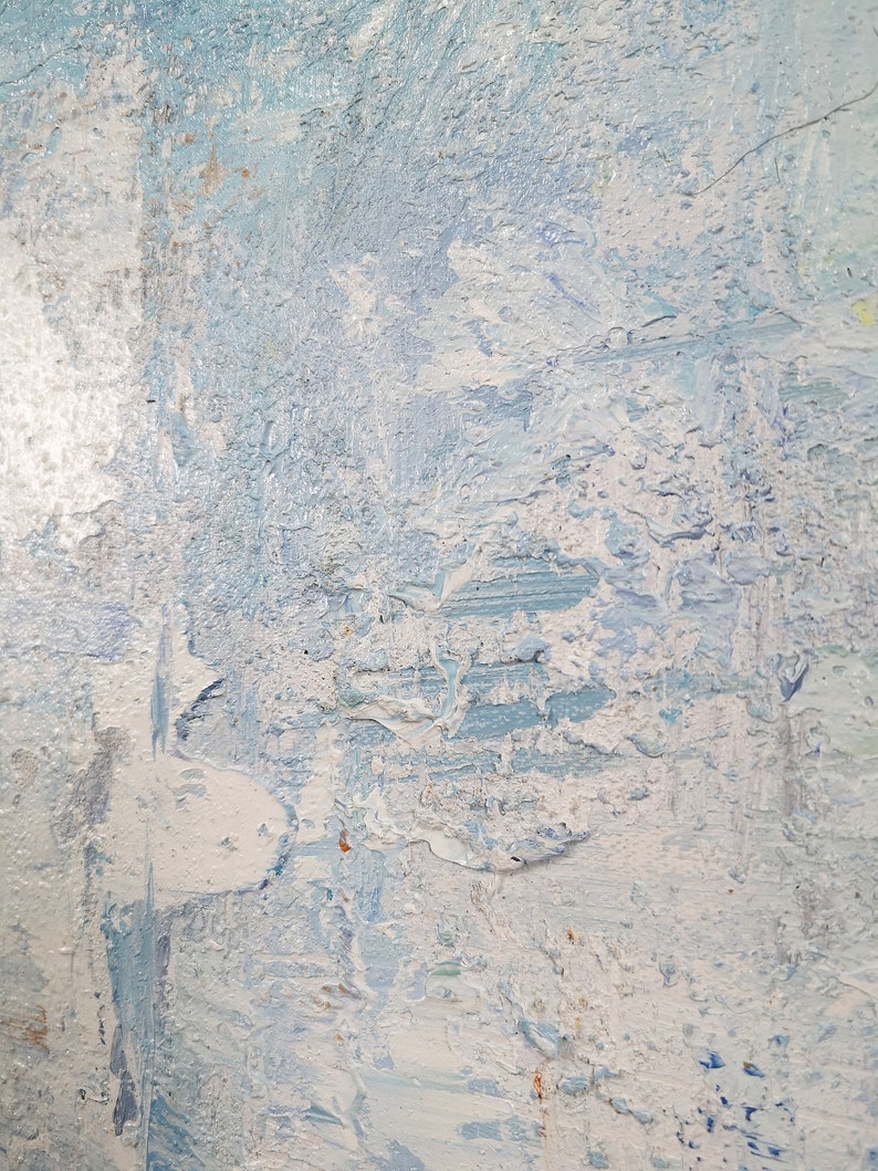 Large Abstract Painting Light Blue Abstract Painting Etsy