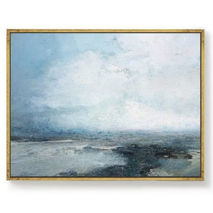 Marine Landscape Painting,Large Sky And Ocean Painting,Original Sky And Sea Canvas Painting,Sky Landscape Painting,Large Wall Sea Painting image 8