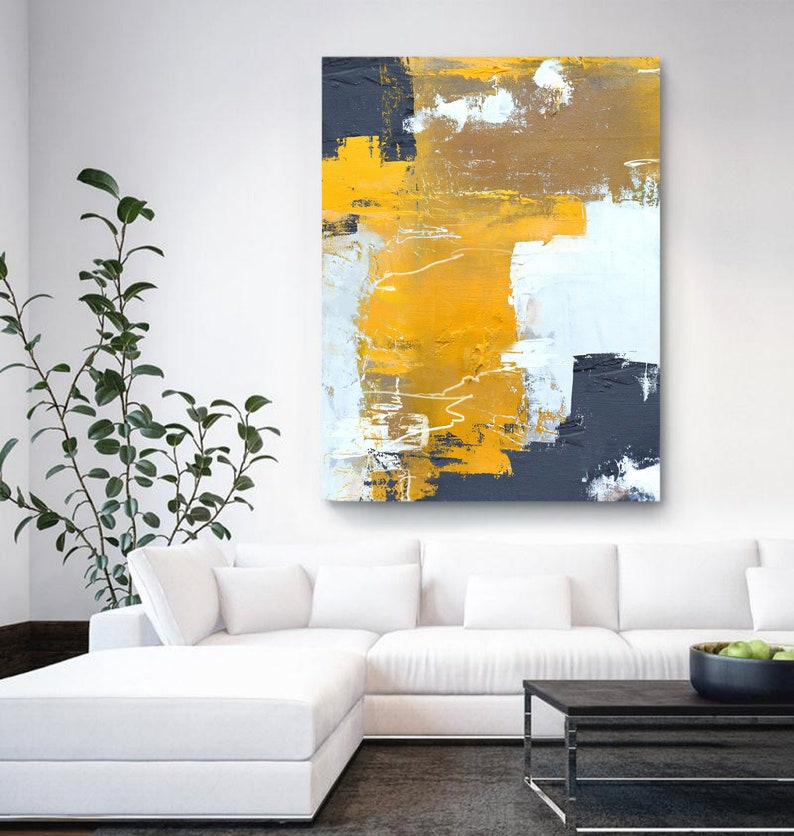 Original Orange Yellow Abstract Paintingabstract Painting Etsy